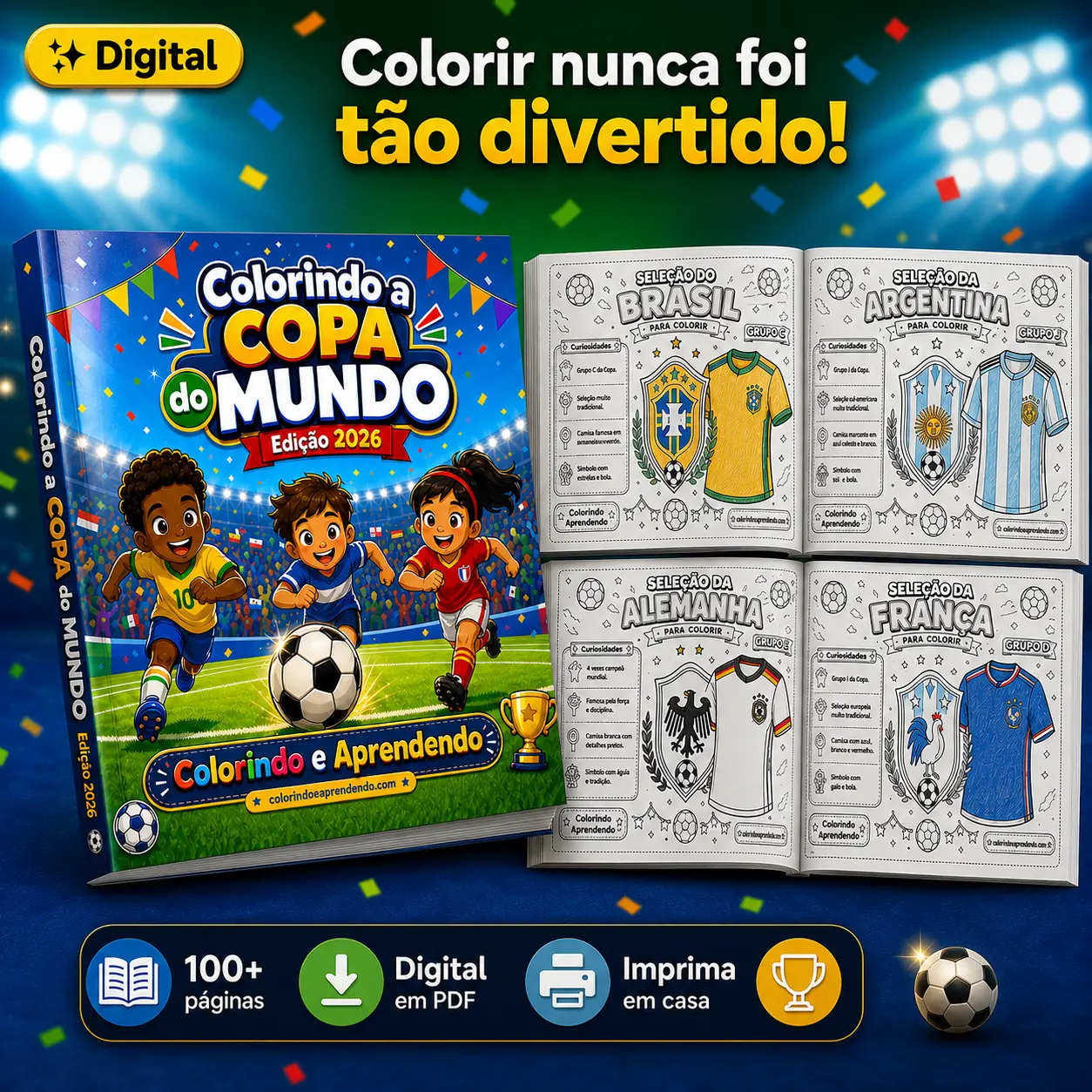Colorindo e Aprendendo para crianças de 3 a 10 anos