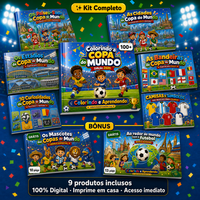 Colorindo e Aprendendo para crianças de 3 a 10 anos